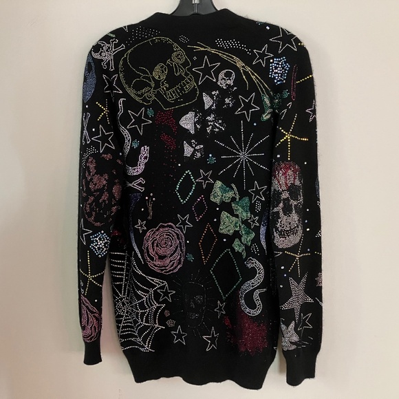 Libertine Embellished Sparkly Cashmere Black Cardigan M L - Picture 3 of 9